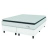 Cama Box Colchão Casal Queen Molas Ensacadas City Pillow Top 158x198x61cm Linho Branco / Preto - 1