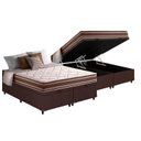 Ver imagem 1 de Cama Box Baú King: Colchão Molas Anjos MasterPocket Ensacadas Duo Sono + Base CRC Courano Brown(193x