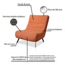 Ver mais imagens de Poltrona Nathy Confortável com Puff para Sala ou Quarto Boucle Terracota Bz Home Decor