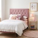 Ver imagem 1 de Cabeceira Estofada Cama Box Solteirão 100 cm Suede Nina:Rosê