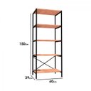 Ver imagem 2 de Estante de Ferro Multiuso 5 Prateleiras Padova Preto