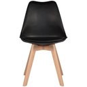 Ver imagem 3 de Kit C/2 Cadeiras Leda - Charles Eames Saarienen Wood com Almofada Preta