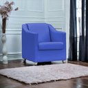 Ver imagem 1 de Poltrona Decorativa para Sala Manicure Consultório Mila Corino Azul Royal Pé de Plástico Cromado
