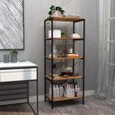 Ver imagem 1 de Estante para Livros Escritório Multiuso de Ferro Industrial 5 Prateleiras Trento