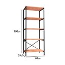 Ver imagem 3 de Estante para Livros Escritório Multiuso de Ferro Industrial 5 Prateleiras Trento