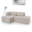 Ver imagem 1 de Sofá 02 Lugares com Molas Ensacadas Versatile Tecido Bouclé Bege 2,10m