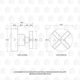 Acabamento De Registro Estrela Para Banheiro Sauípe Pingoo.casa - Prata - 3