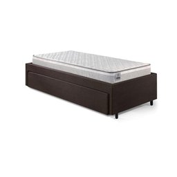 Base Box Cama Solteiro Sapateira Corino Colchão Hanover - 4