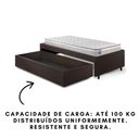 Ver imagem 7 de Base Box Cama Solteiro Sapateira Courino Linho Marrom e Colchão Hanover Inducol 88x188