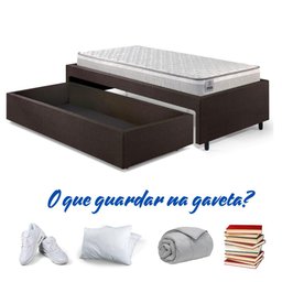 Base Box Cama Solteiro Sapateira Corino Colchão Hanover - 9