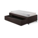 Ver imagem 4 de Base Box Cama Solteiro Sapateira Courino Linho Marrom e Colchão Hanover Inducol 88x188