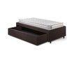 Base Box Cama Solteiro Sapateira Courino Linho Marrom e Colchão Hanover Inducol 88x188 - 4