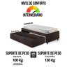 Base Box Cama Solteiro Sapateira Courino Linho Marrom e Colchão Hanover Inducol 88x188 - 11