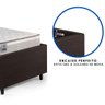 Base Box Cama Solteiro Sapateira Courino Linho Marrom e Colchão Hanover Inducol 88x188 - 8