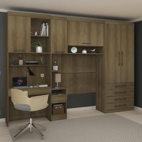 Guarda Roupa Solteiro Modulado Cp07 Delphi Avelã L01 - Mpozenato