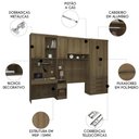 Ver imagem 2 de Guarda Roupa Solteiro Modulado Cp07 Delphi Avelã L01 - Mpozenato