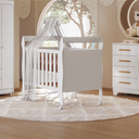 Ver imagem 2 de Berço Mini Cama Grade Proteção Suporte Mosquiteiro Colchão:branco