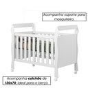 Ver imagem 6 de Berço Mini Cama Grade Proteção Suporte Mosquiteiro Colchão:branco