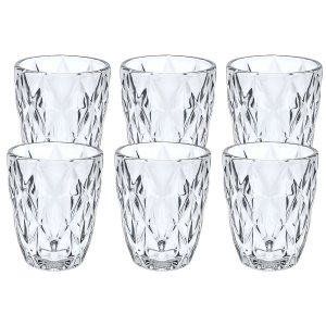 Conjunto 6 Copos de Vidro Diamond 270ml - Sofisticação e Elegância