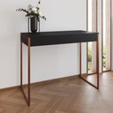 Ver imagem 1 de Aparador Industrial Retangular Califórnia Preto 137x40cm Base Cobre - Cor: Preto