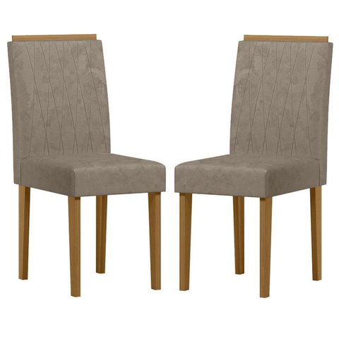 Cadeira para Mesa de Jantar Ana Kit 2 Peças Ype Camursa Marrom – New Ceval