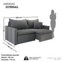 Ver imagem 3 de Sofá Cama Retrátil em Madeira Eucalipto e Bouclê 220cm Creta