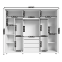 Ver imagem 2 de Guarda-Roupa 6 Portas com 5 Gavetas Internas 1 com Divisória e Maleiro Estrela RV Móveis