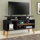 Ver imagem 1 de Rack Retrô para TV até 42 Polegadas 110cm Pés em Madeira Maciça Lyon Preto