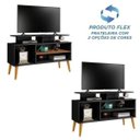 Ver imagem 4 de Rack Retrô para TV até 42 Polegadas 110cm Pés em Madeira Maciça Lyon Preto