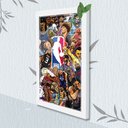 Ver imagem 1 de Quadro Decorativo Nba Cartoon + Vidro 33x25 Sala Escritório:branco
