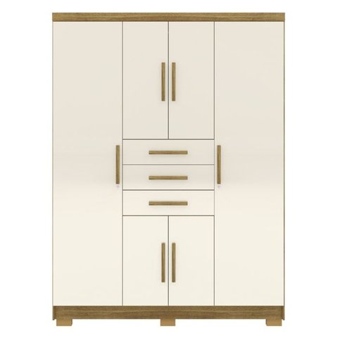 Guarda Roupa Casal 151 Cm 6 Portas 3g 10020 Nature Champanhe Vlr