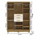 Ver imagem 3 de Guarda Roupa Casal 151 Cm 6 Portas 3g 10020 Nature Champanhe Vlr