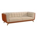 Ver imagem 1 de Sofá 2 Lugares 200cm Coin Pu Caramelo | Boucle Suave Off White - Sallar Home