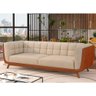 Sofá 2 Lugares 200cm Coin Pu Caramelo | Boucle Suave Off White - Sallar Home - 2