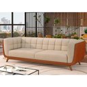 Ver imagem 2 de Sofá 2 Lugares 200cm Coin Pu Caramelo | Boucle Suave Off White - Sallar Home
