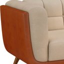Ver imagem 3 de Sofá 2 Lugares 200cm Coin Pu Caramelo | Boucle Suave Off White - Sallar Home
