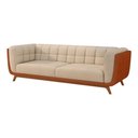 Ver imagem 4 de Sofá 2 Lugares 200cm Coin Pu Caramelo | Boucle Suave Off White - Sallar Home