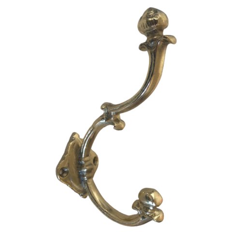 Cabide Pendurador Trabalhado Dois Ganchos Em Bronze Roupas