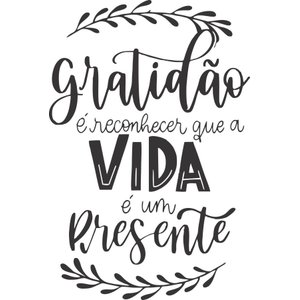Adesivo Decorativo de Parede Frase Gratidão