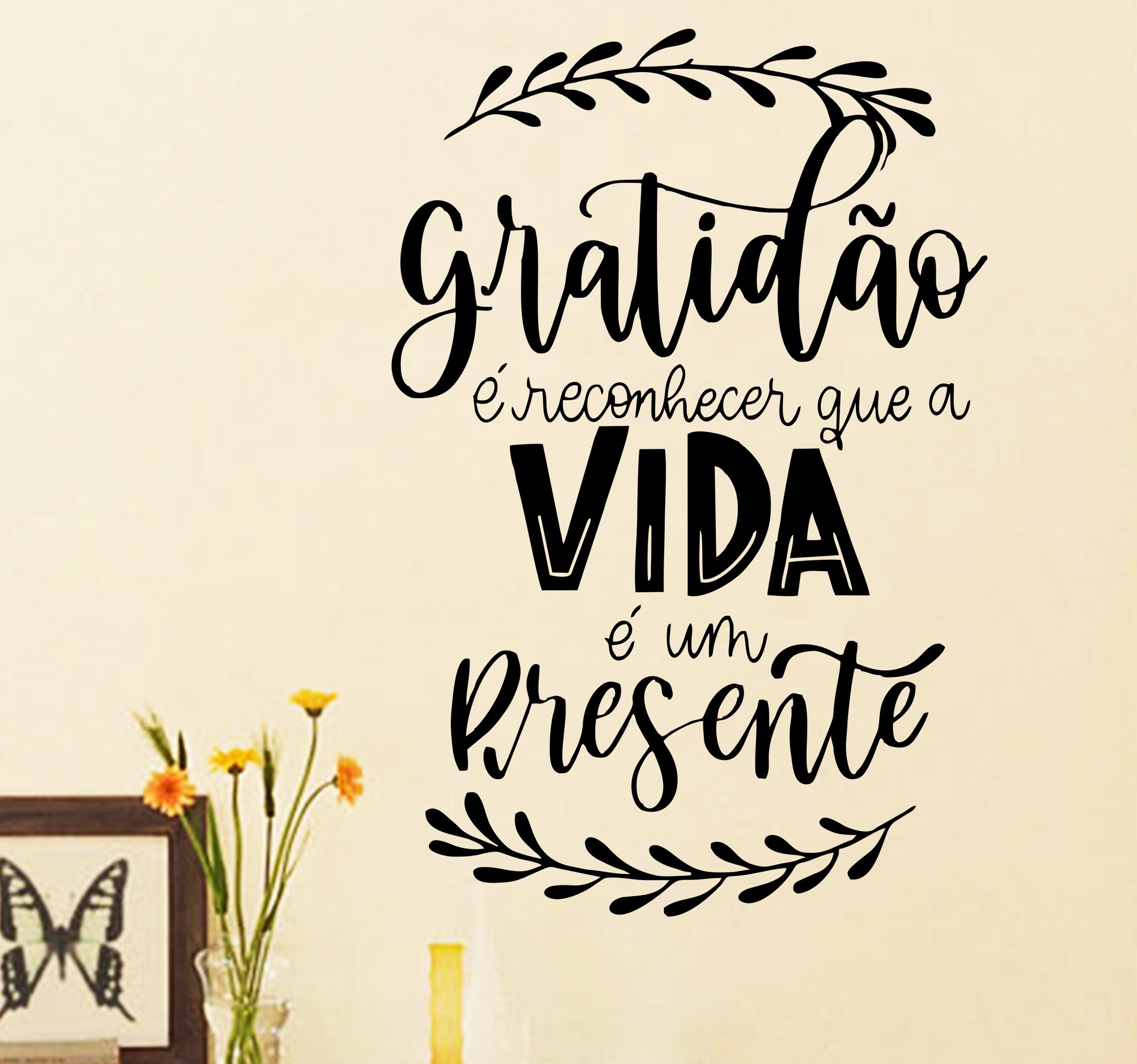 Adesivo Decorativo de Parede Frase Gratidão - 2