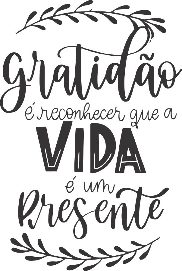 Adesivo Decorativo de Parede Frase Gratidão