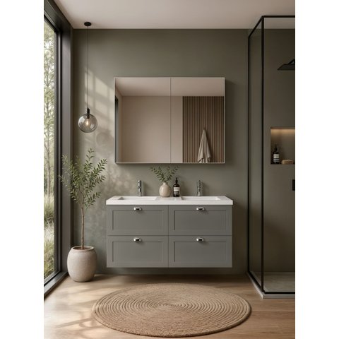 Gabinete para Banheiro com Armário 120cm Retro MDF Verde Milano - On Móveis