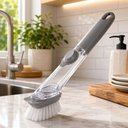 Ver imagem 2 de Escova Magica com Dispenser Automatica Lava Louca Limpa Tenis Janela Sabao Liquido Detergente Raspad