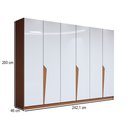 Ver imagem 4 de Guarda-roupa Casal Luxe 2,42 Metros 6 Portas 4 Gavetas Freijó/branco - Panorama Móveis