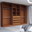 Ver imagem 6 de Guarda-roupa Casal Luxe 2,42 Metros 6 Portas 4 Gavetas Freijó/branco - Panorama Móveis