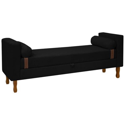 Recamier Sapateira Baú Pietro Casal 140cm Bouclê - Sofa Store:bouclê Preto