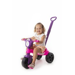 Carrinho de Passeio/pedal Infantil Kemotoca Gatinha com Haste - 2