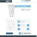 Ver imagem 4 de Kit 40 Spot Embutir Quadrado Recuado Mini Dicroica Mr11 Preto + Lâmpada LED 4W 2700K