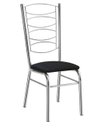 Ver imagem 2 de Conjunto 6 Cadeiras Tubular Cromada com Reforço Suporte Peso 150 Kgs-Corino Preto