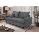Ver imagem 2 de Sofa Living com Bau Multiuso 3 Lugares Suede Pes em Madeira: Cinza